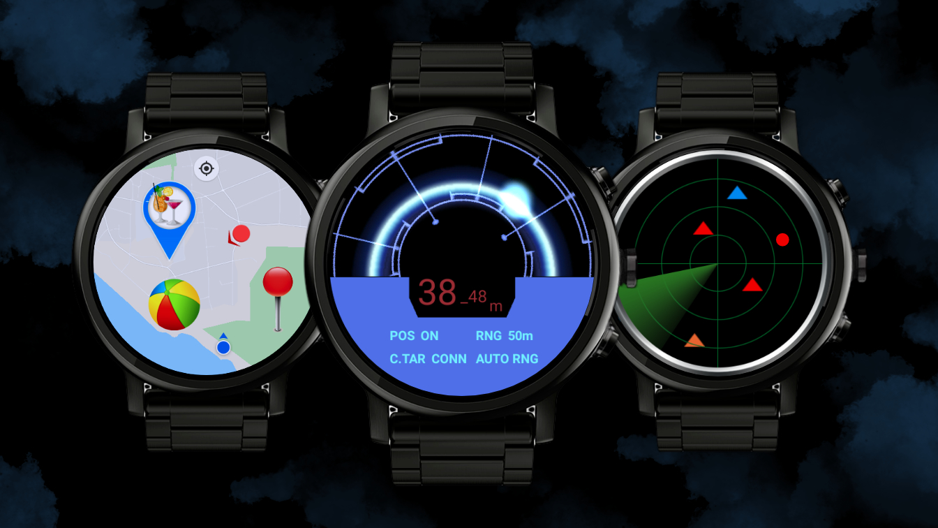 Wear OS devices showing LockOnMe screens