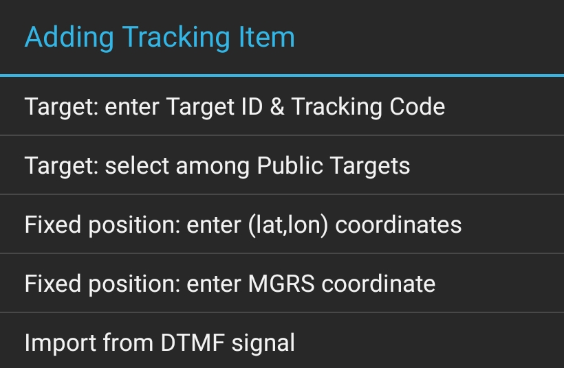 Adding New Target selection menu