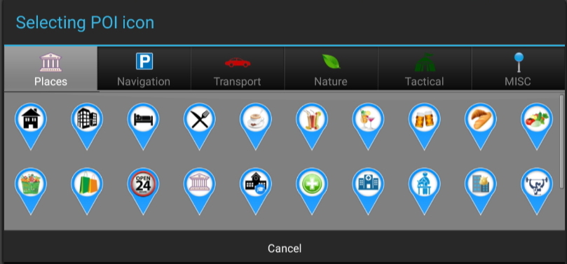 Point of Interest icons