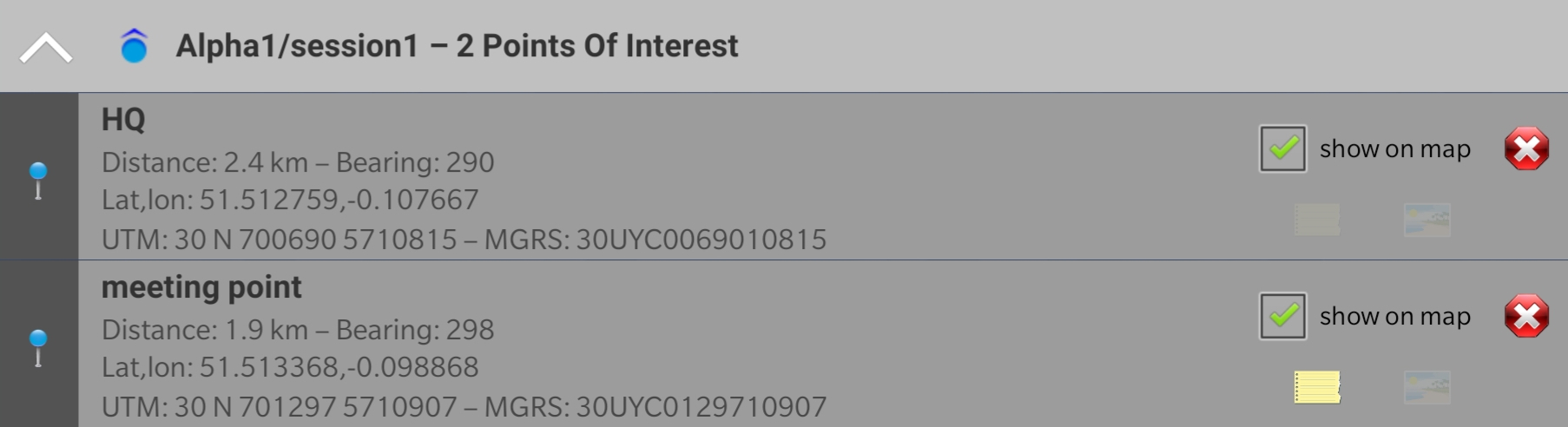 Connected Target POIs expanded