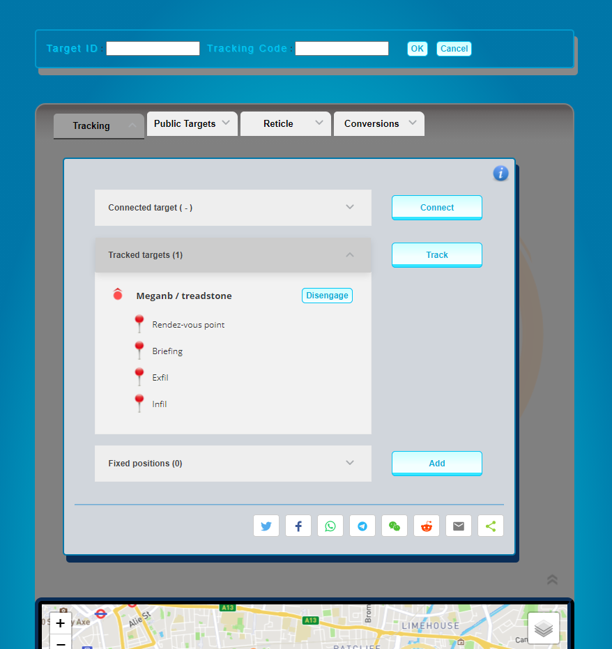 tracking tab of Web Tracking Console